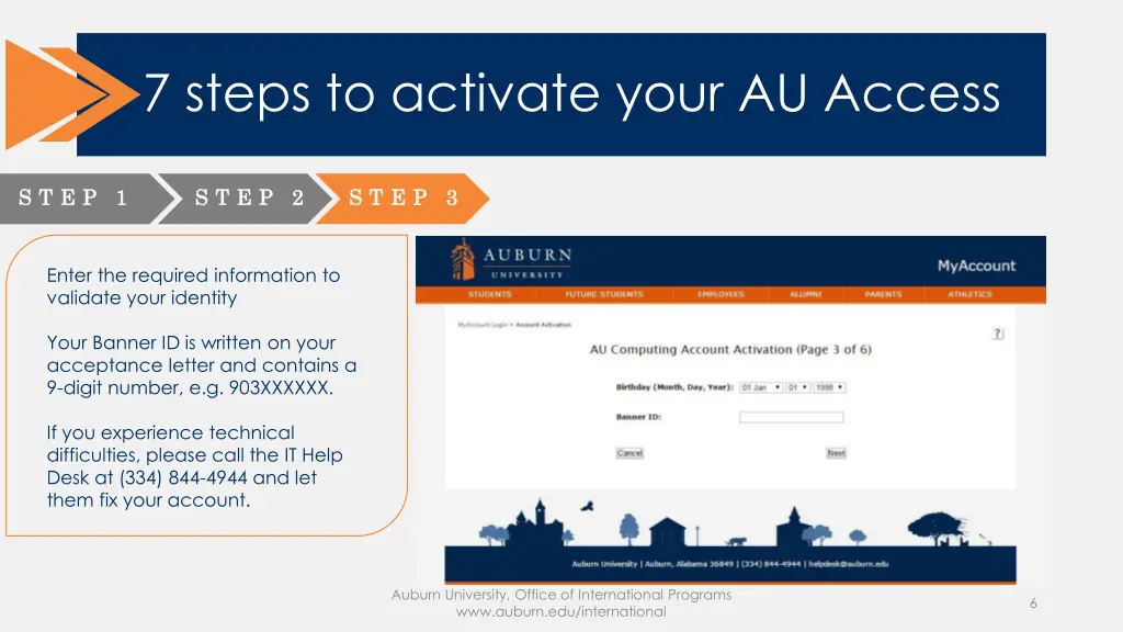 7 steps to activate your au access 2