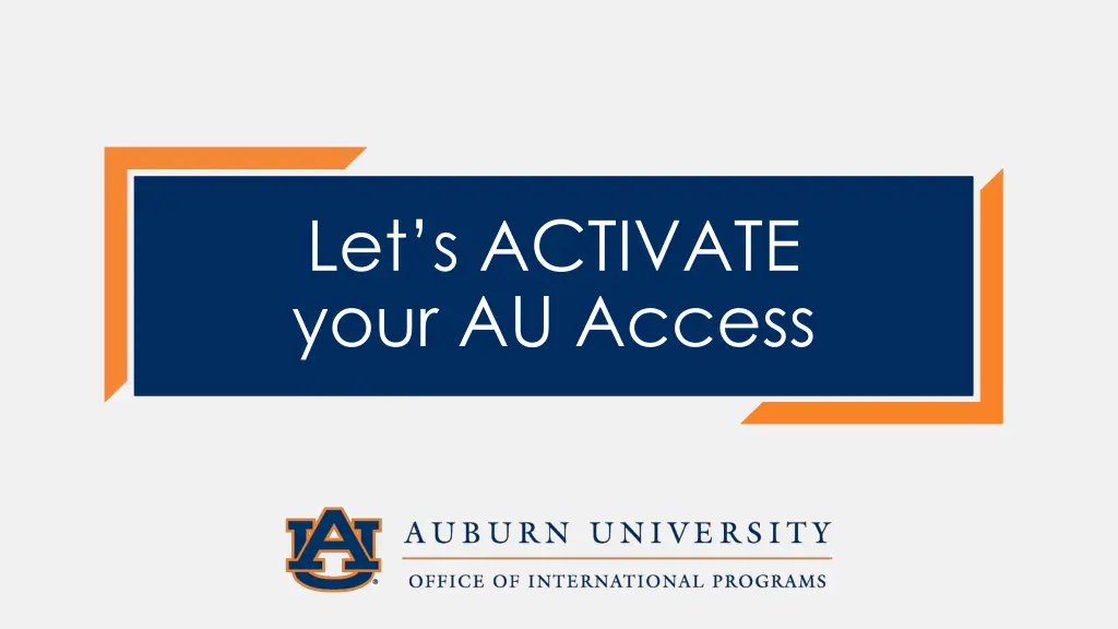 let s activate your au access