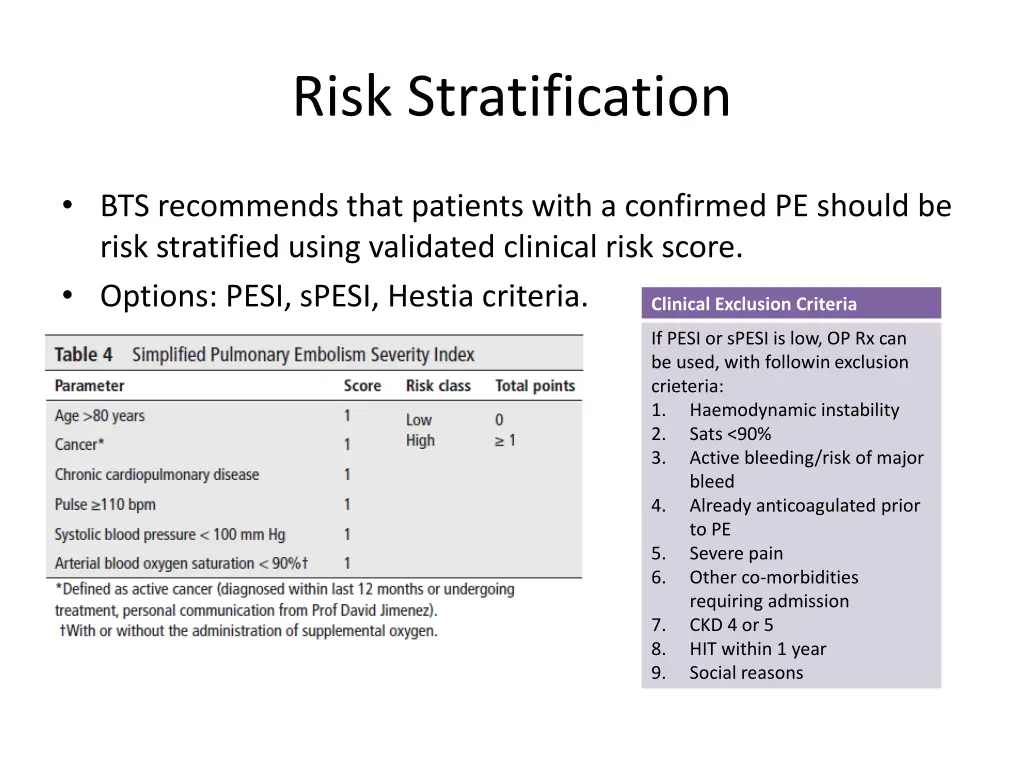 risk stratification