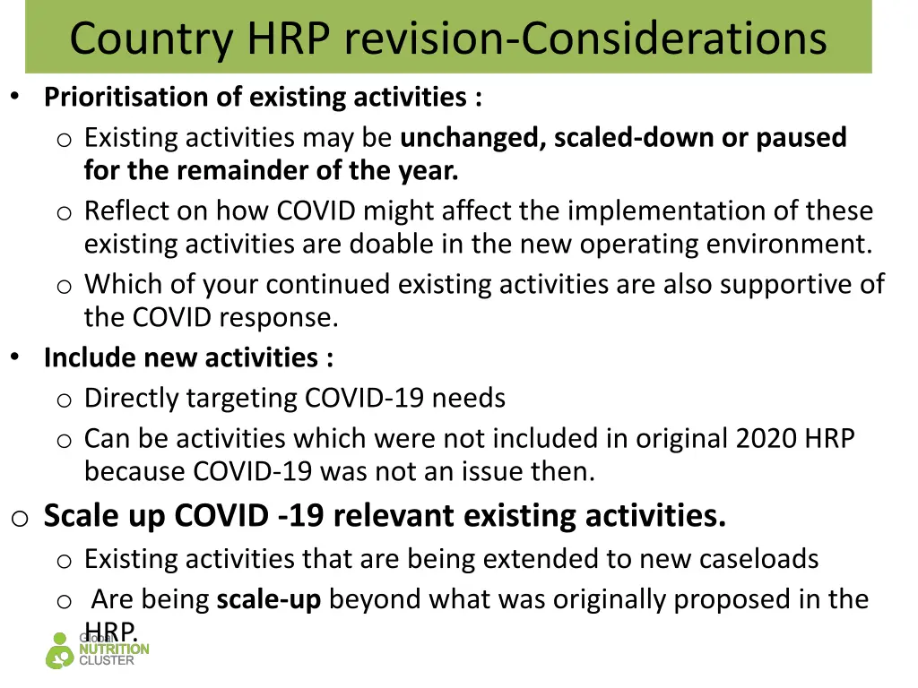 country hrp revision considerations