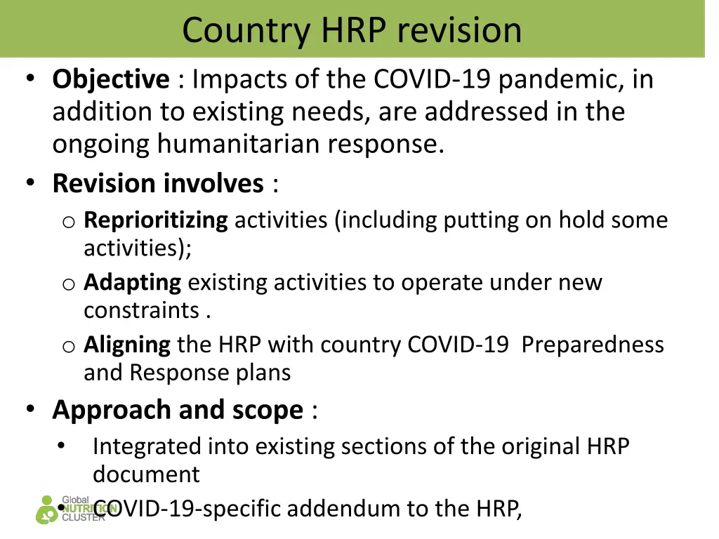 country hrp revision objective impacts