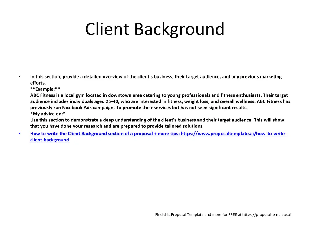 client background