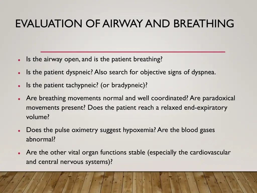 evaluation of airway and breathing