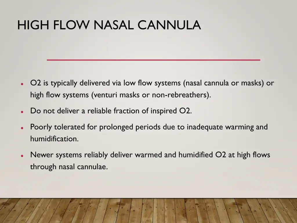 high flow nasal cannula