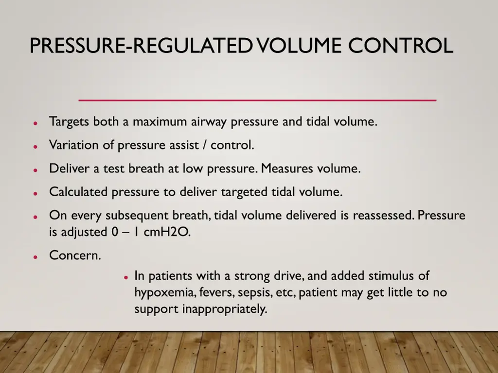 pressure regulated volume control