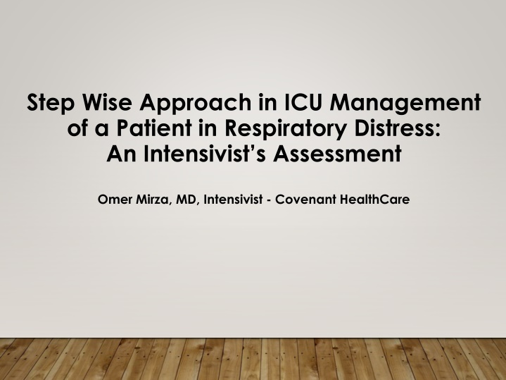 step wise approach in icu management of a patient