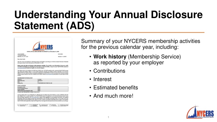 understanding your annual disclosure statement ads