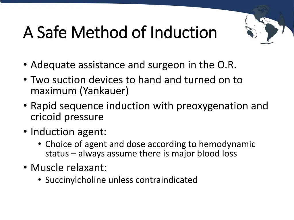 a safe method of induction a safe method