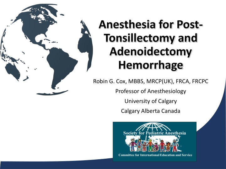 anesthesia for post tonsillectomy