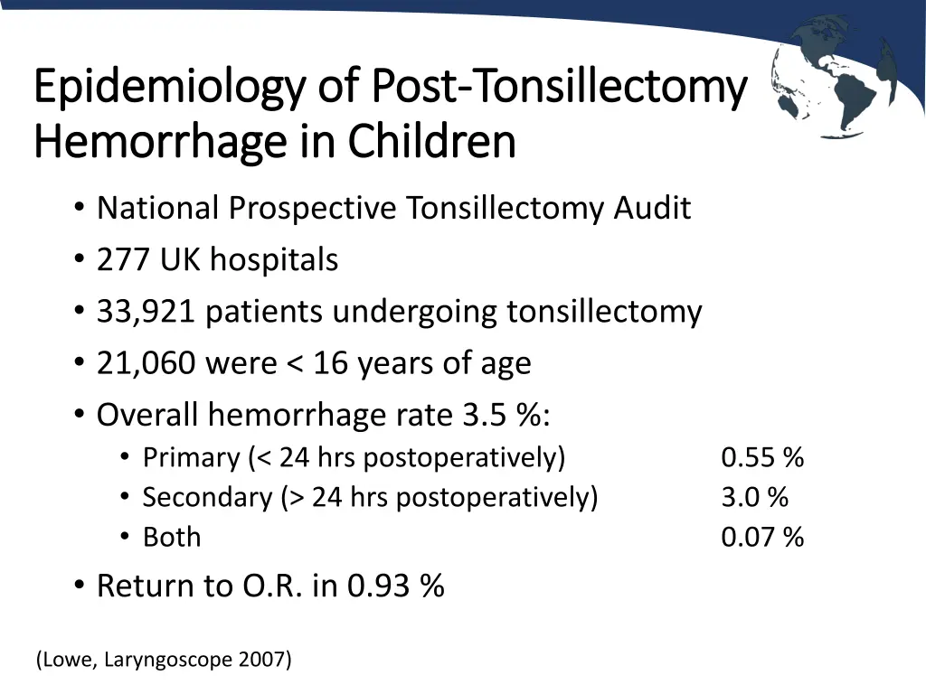 epidemiology of post epidemiology of post