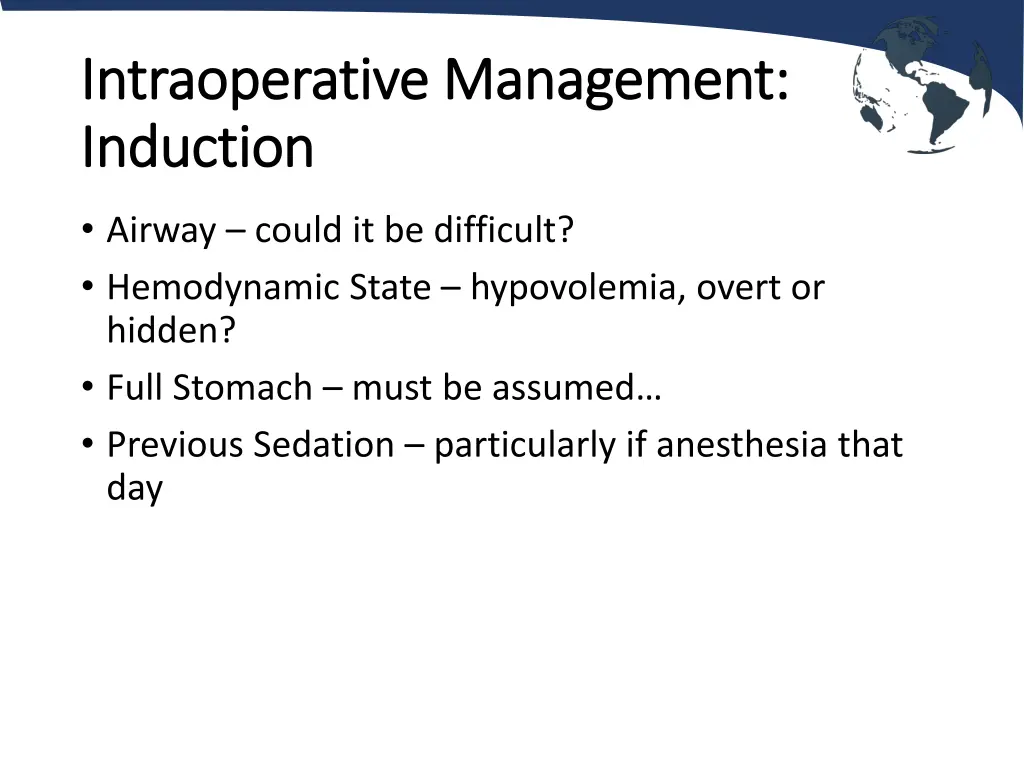 intraoperative management intraoperative