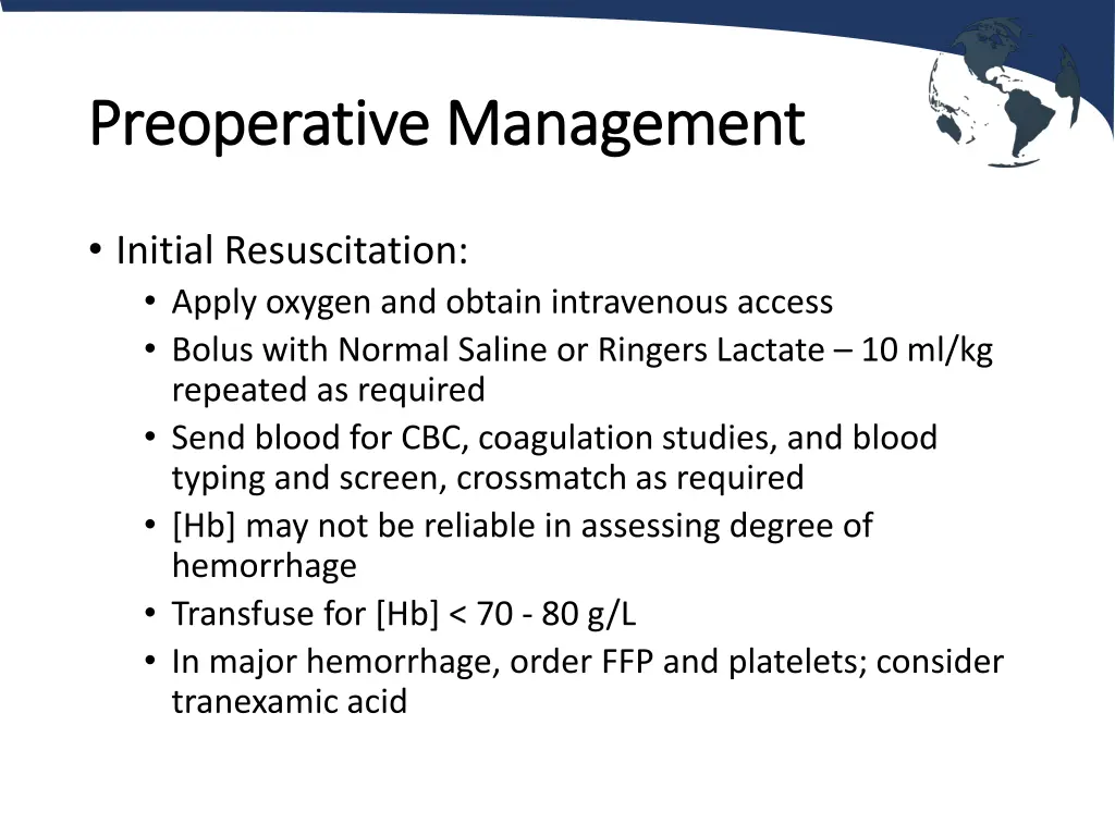 preoperative management preoperative management