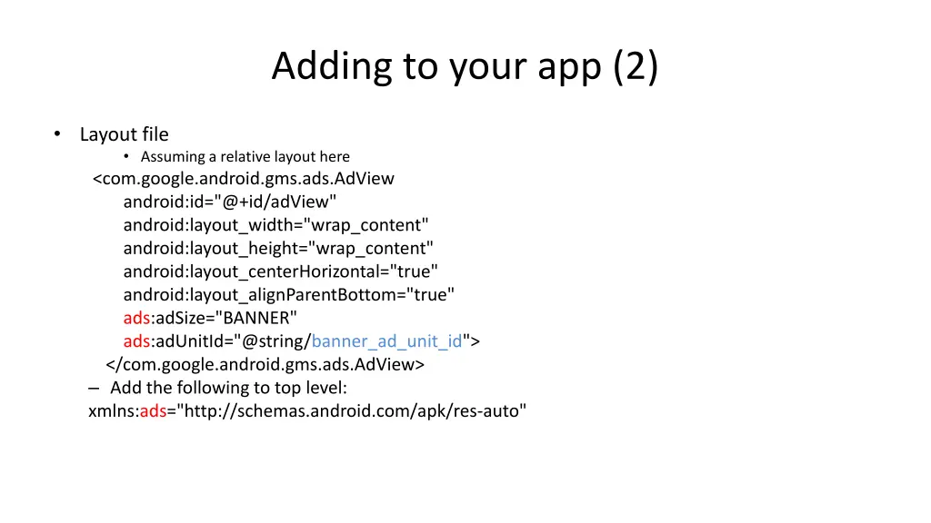 adding to your app 2