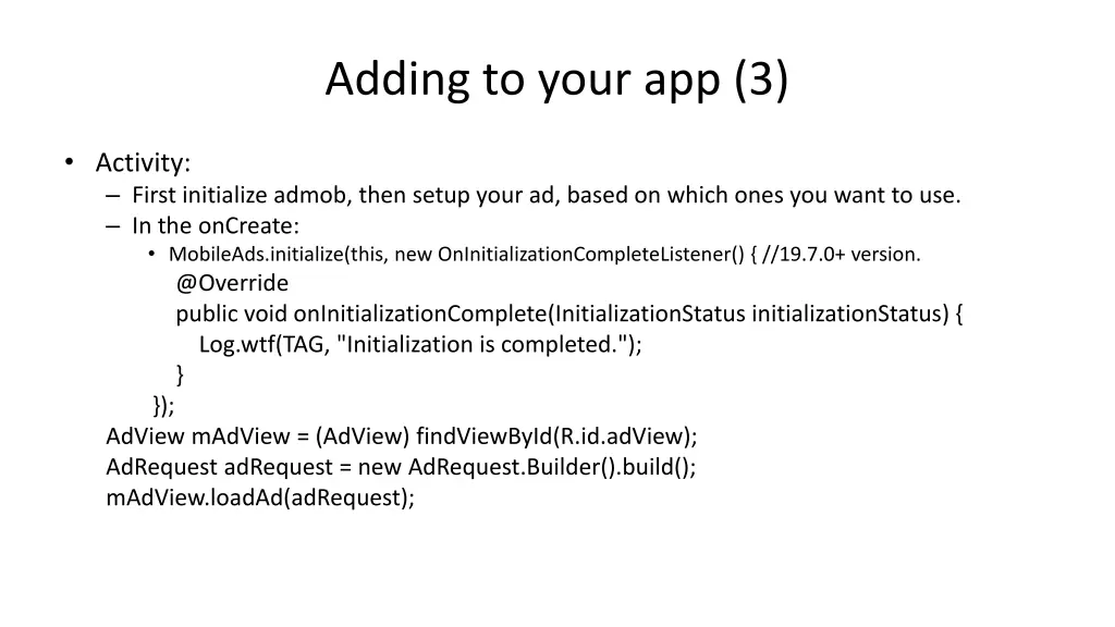 adding to your app 3