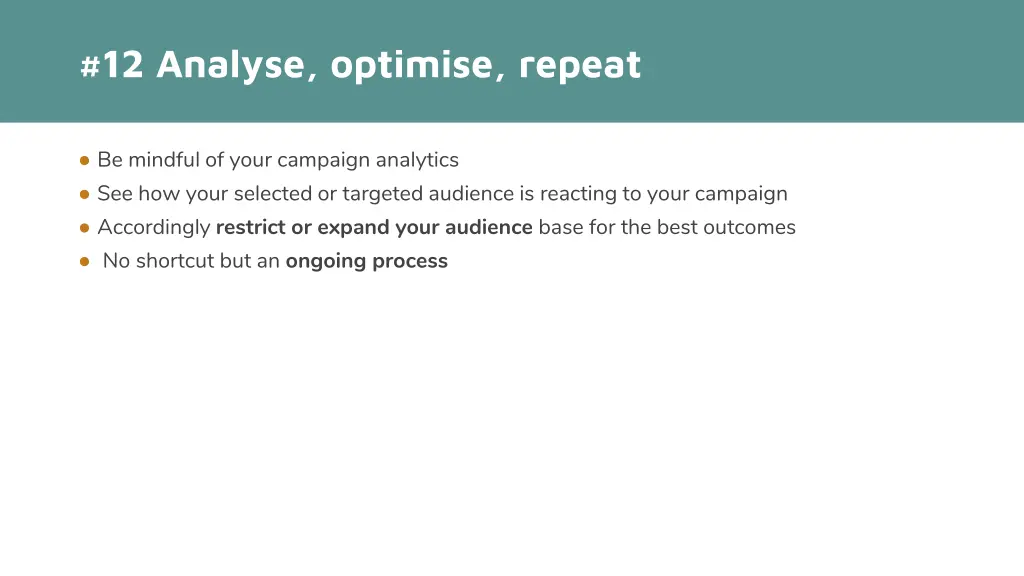 12 analyse optimise repeat