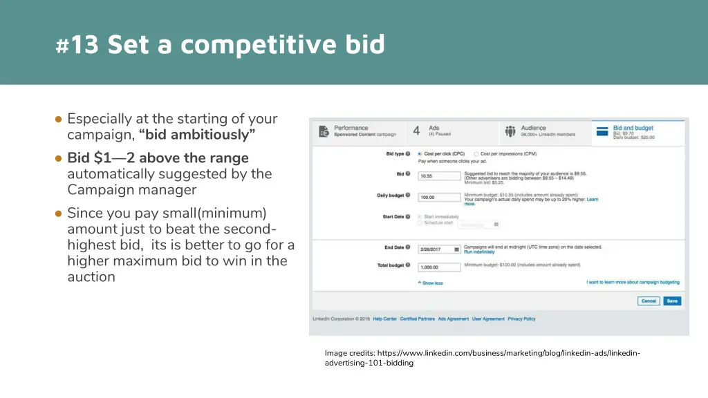 13 set a competitive bid