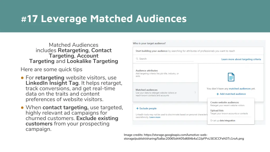 17 leverage matched audiences