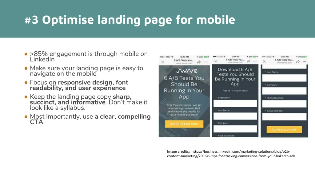 3 optimise landing page for mobile