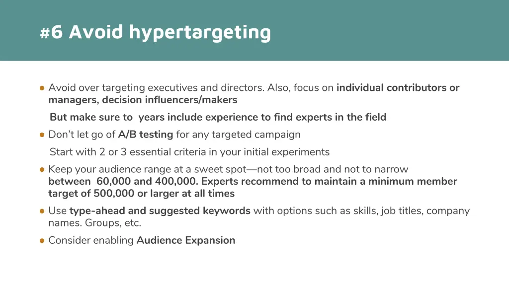 6 avoid hypertargeting