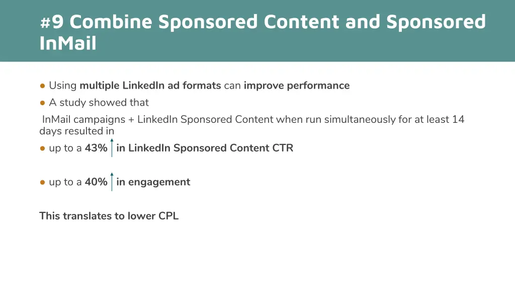 9 combine sponsored content and sponsored inmail