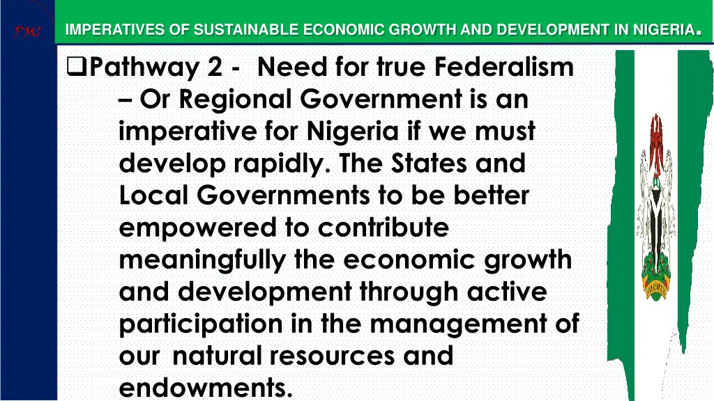 imperatives of sustainable economic growth 21