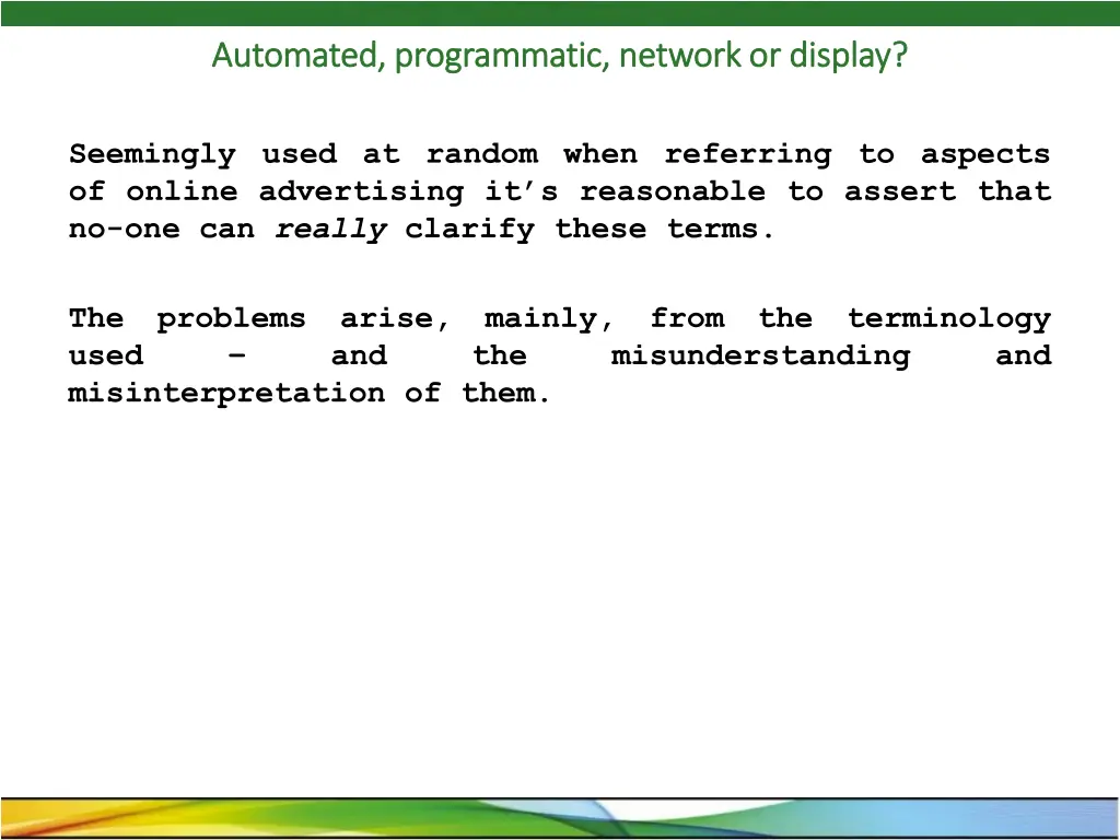 automated programmatic network or display