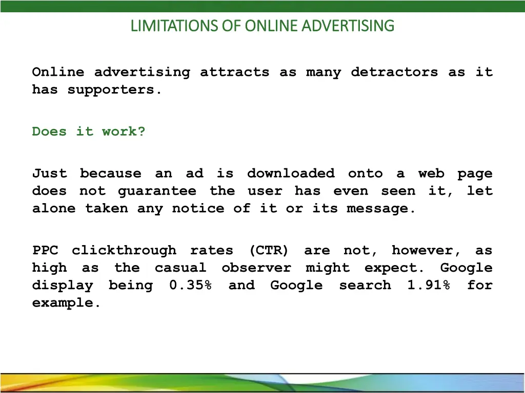 limitations of online advertising limitations