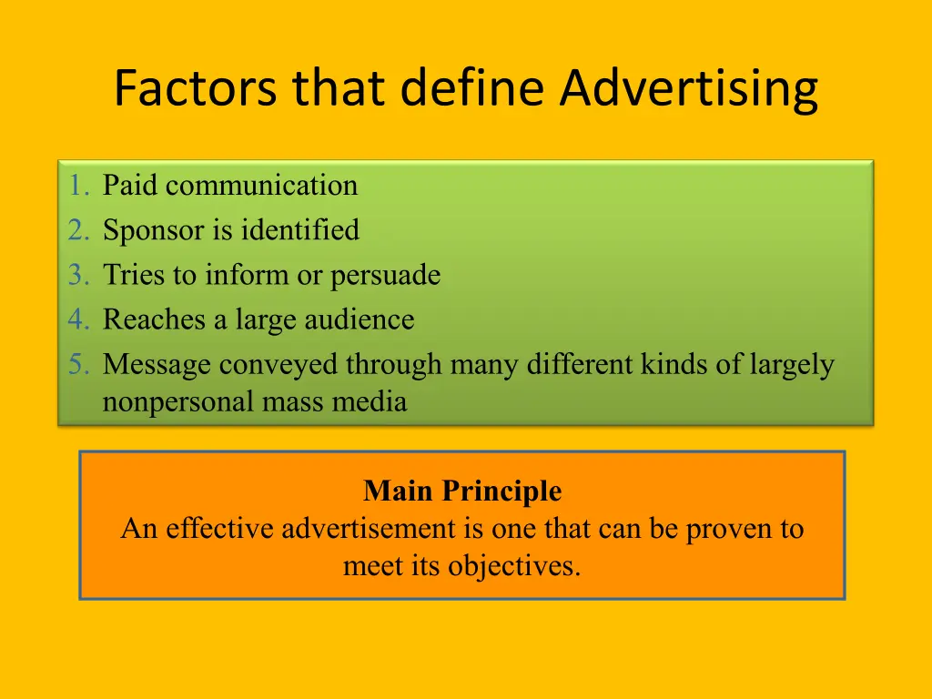 factors that define advertising