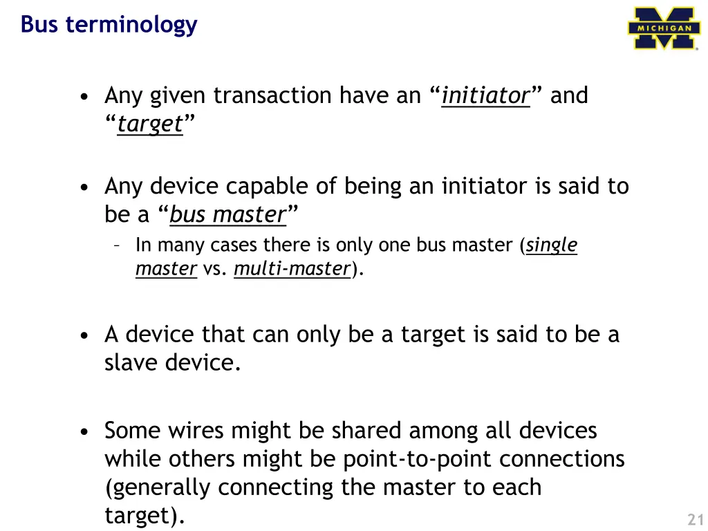 bus terminology