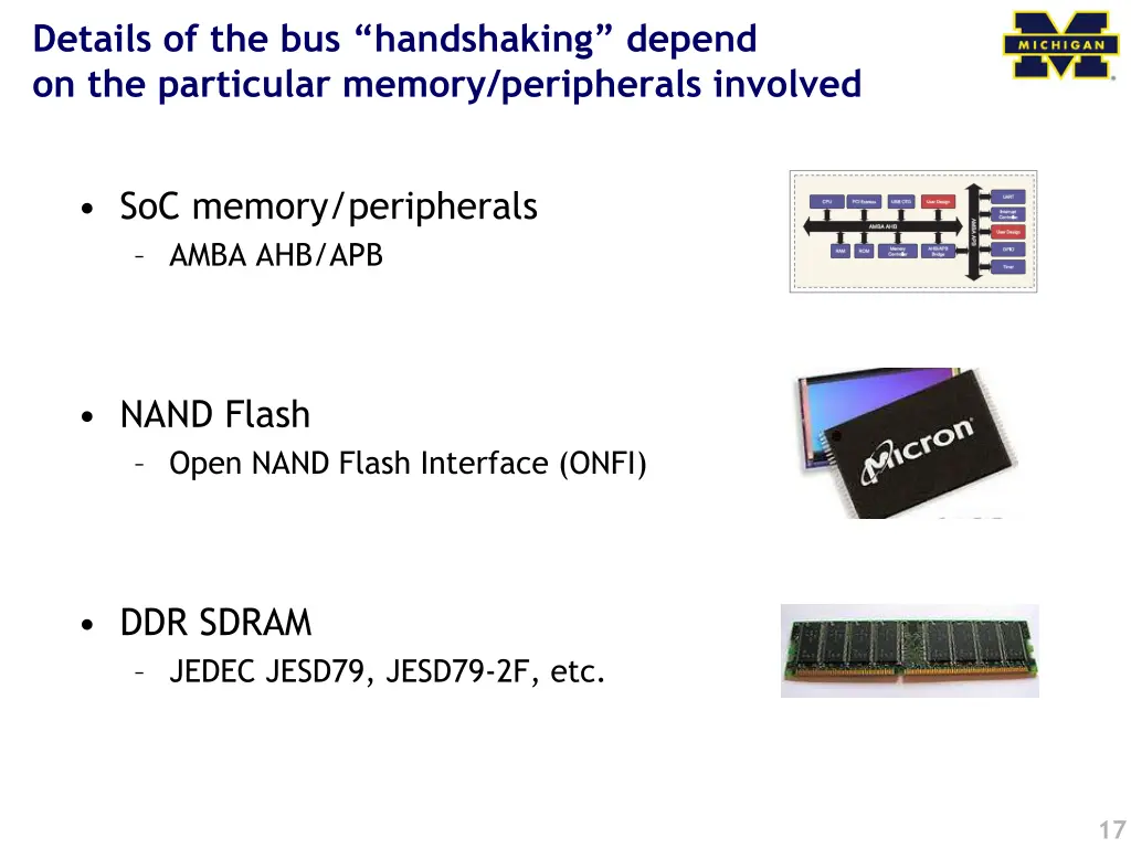 details of the bus handshaking depend