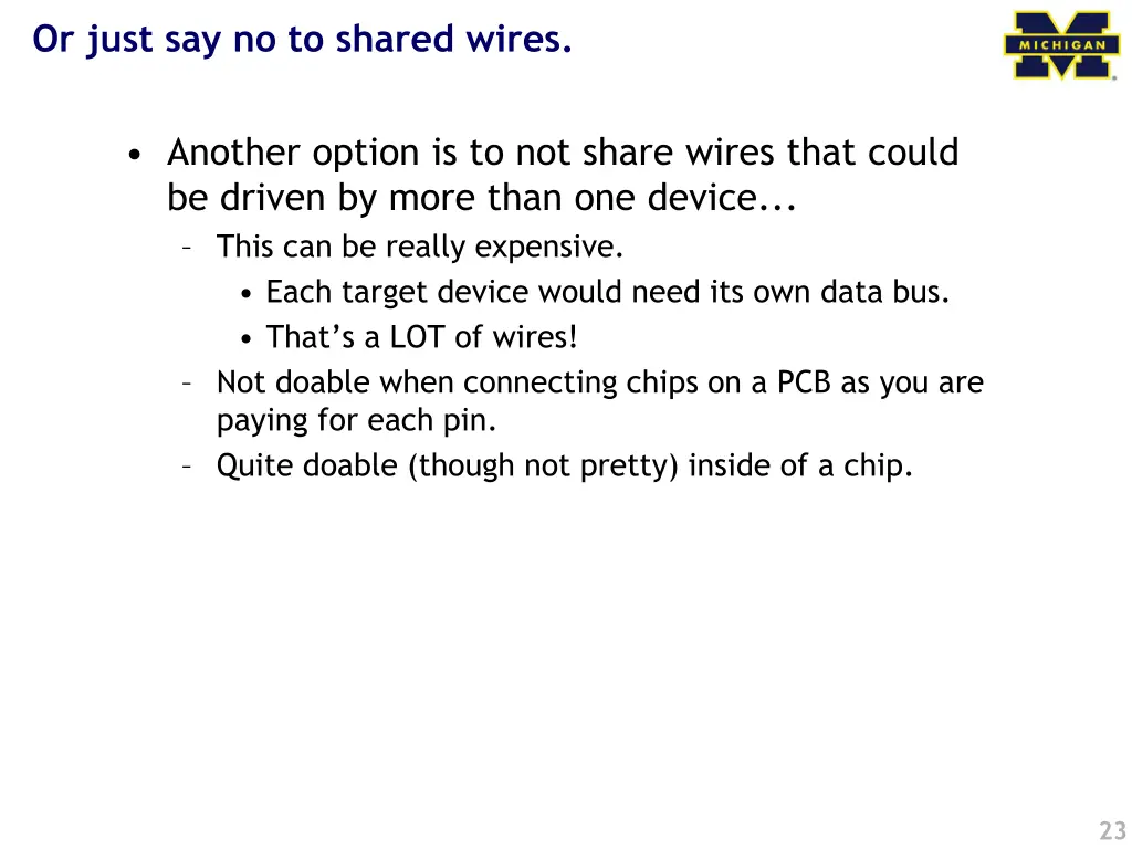 or just say no to shared wires