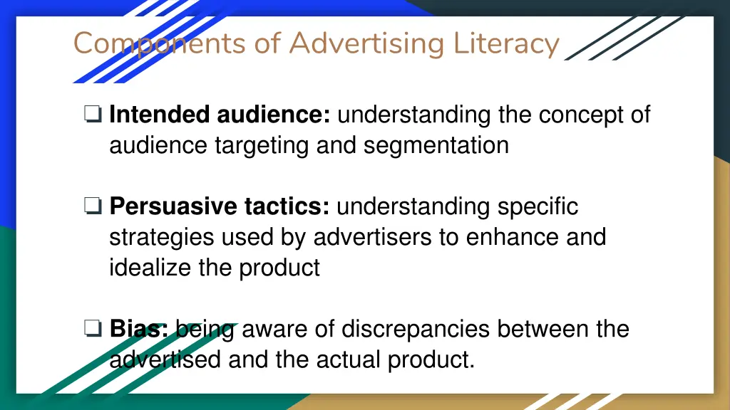 components of advertising literacy 1