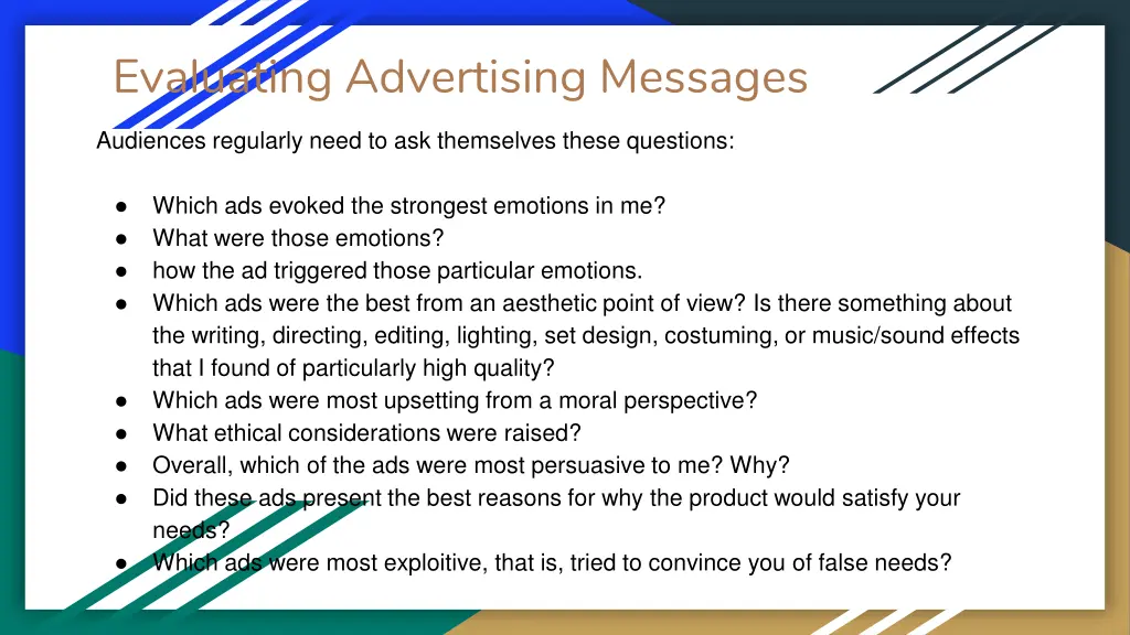 evaluating advertising messages