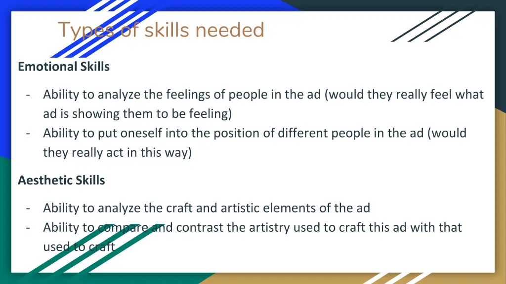 types of skills needed 1