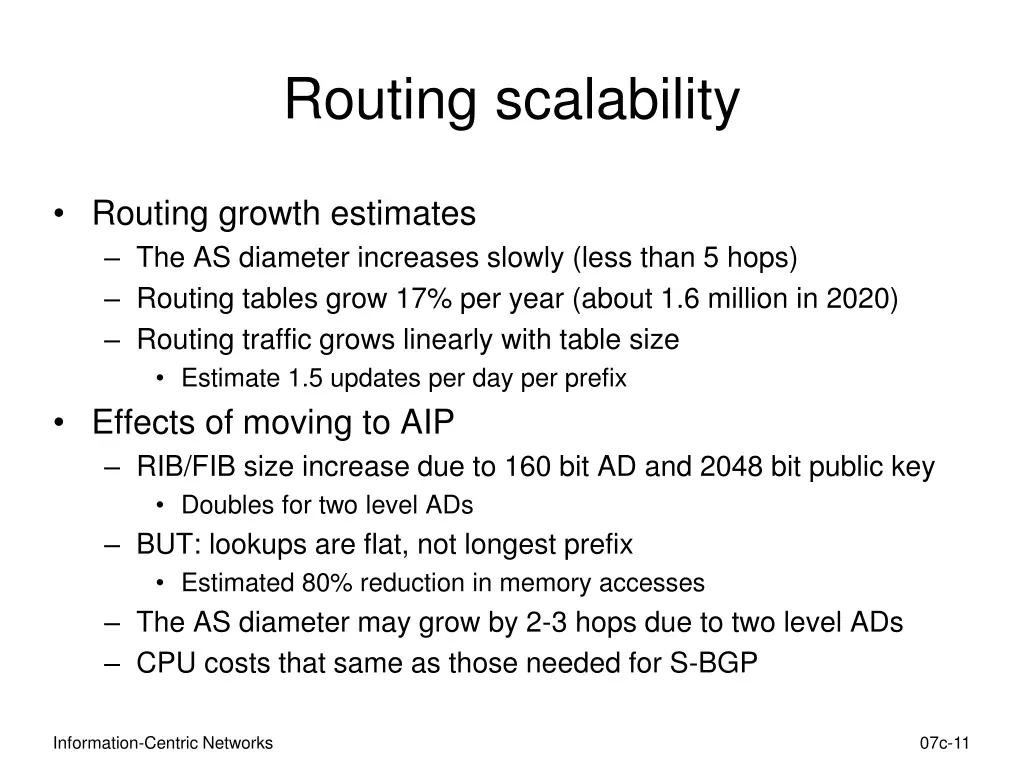 routing scalability