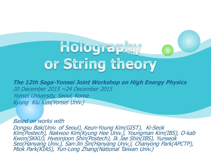 the 12th saga yonsei joint workshop on high