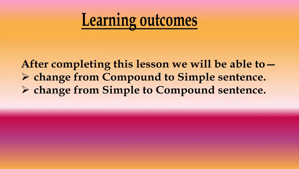 learning outcomes