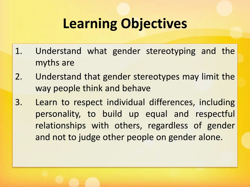 learning objectives