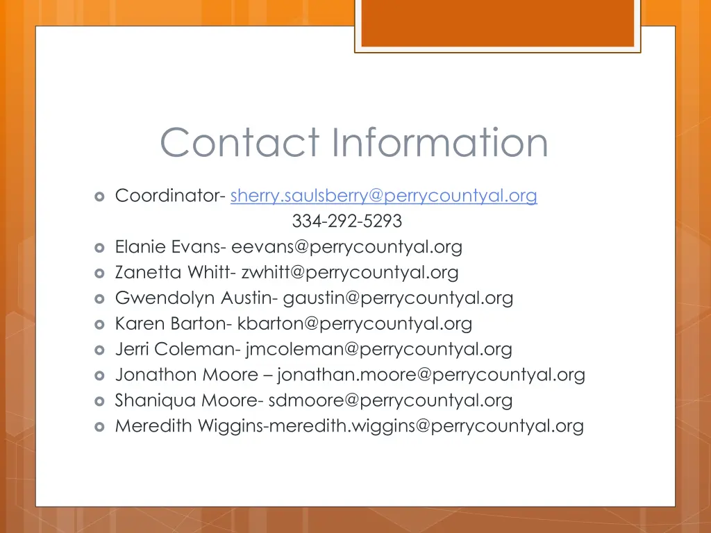 contact information