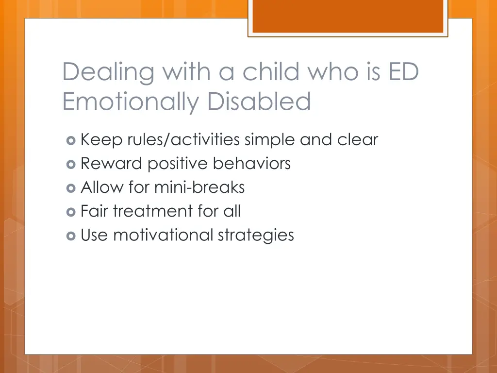 dealing with a child who is ed emotionally