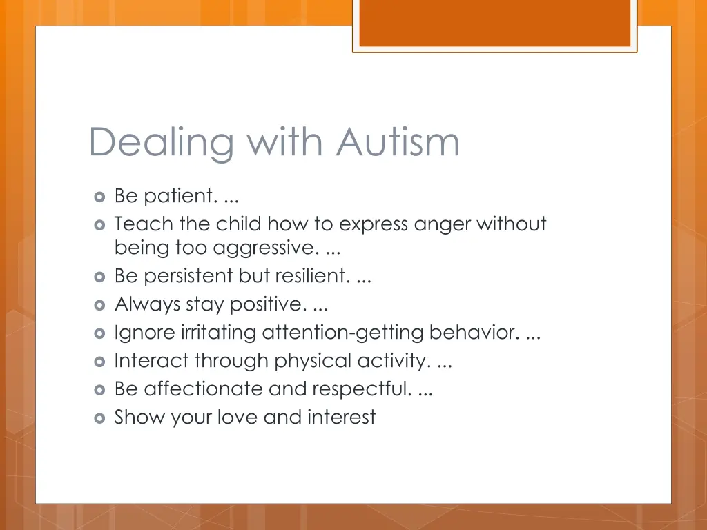 dealing with autism