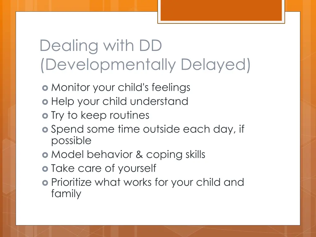 dealing with dd developmentally delayed