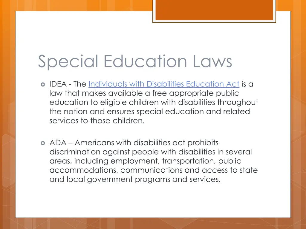 special education laws