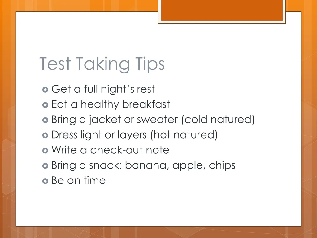 test taking tips