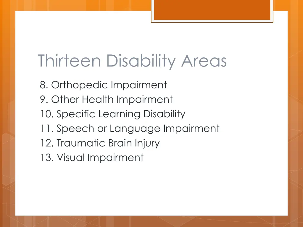 thirteen disability areas 1