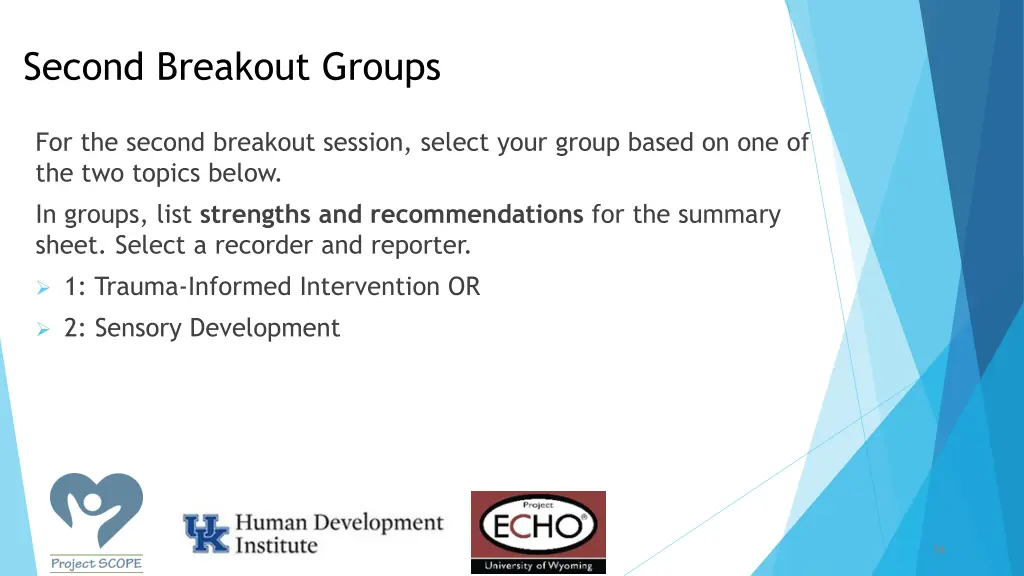 second breakout groups