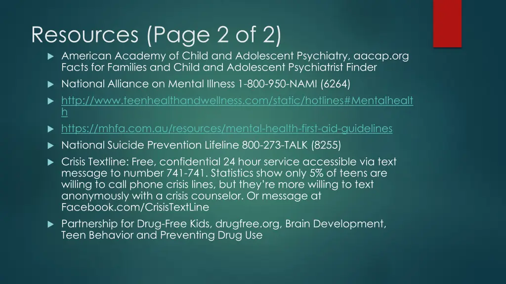 resources page 2 of 2 american academy of child