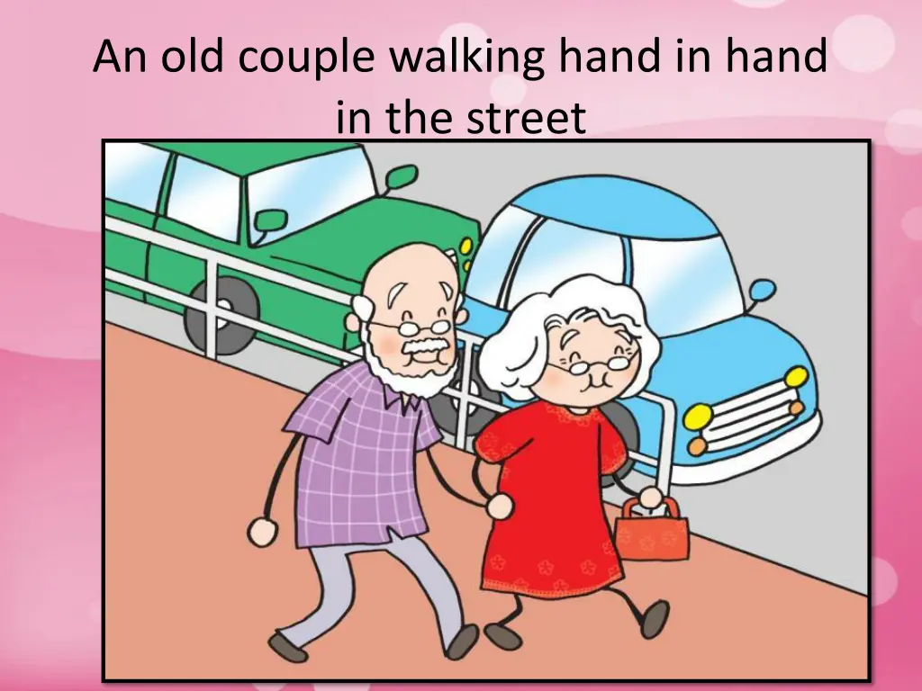 an old couple walking hand in hand in the street