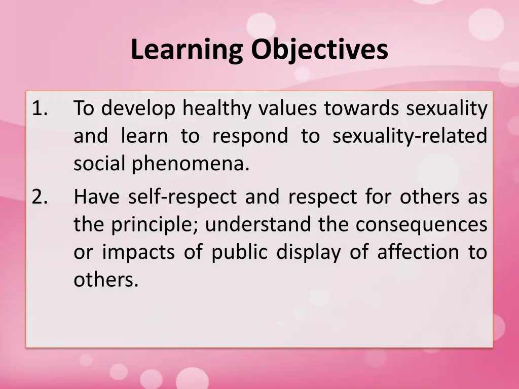 learning objectives