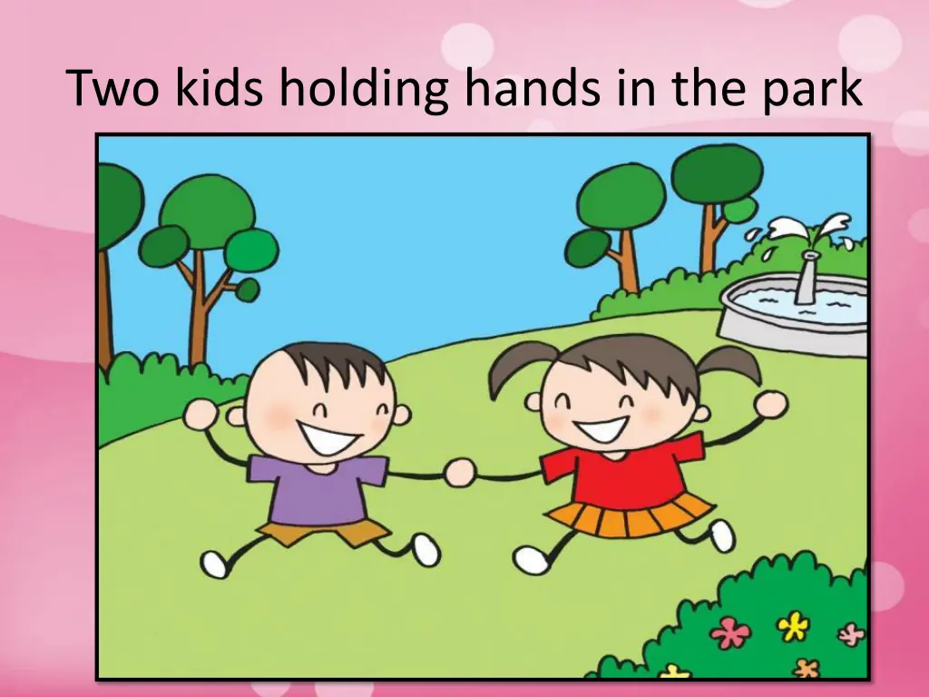 two kids holding hands in the park